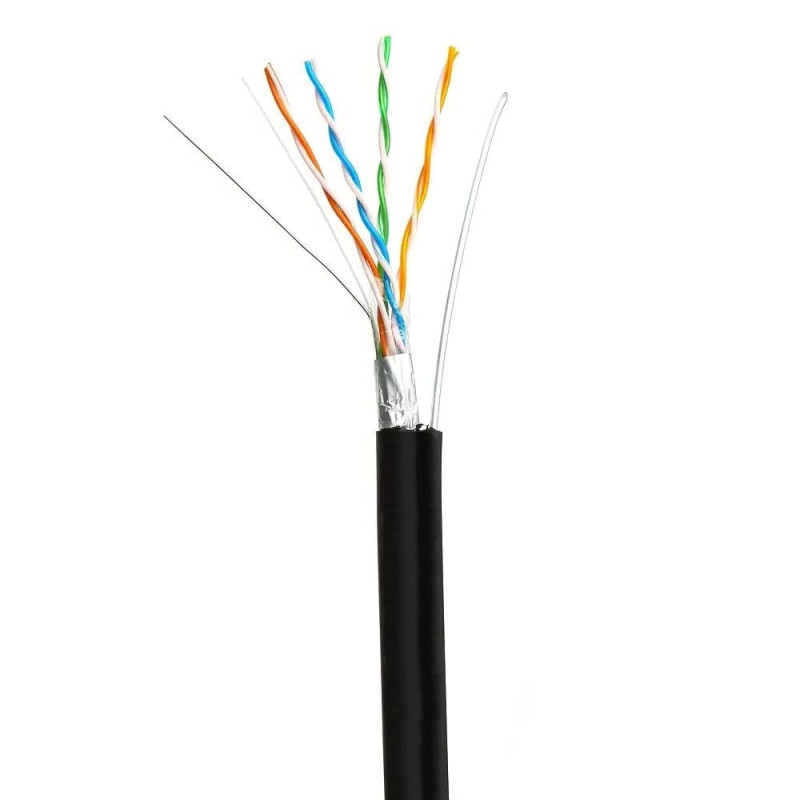 Кабель звита пара ATIS FTP 4*2*0.5-CU PE MT кат.5е мідь зовнішній з несучим тросом бухта 305 м