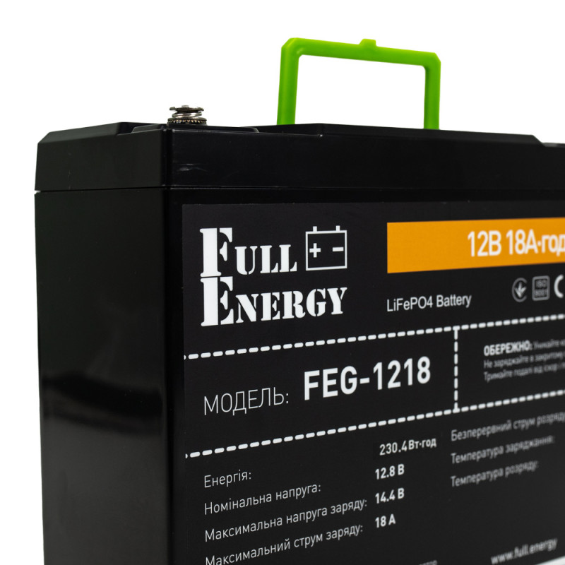 Акумуляторна батарея Full Energy FEG-1218 12В 18 Аг літій-залізо-фосфатна