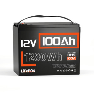 Акумуляторна батарея LiFePO4 Atis HS12V100AH10 12В 100 Аг з Bluetooth літій-залізо-фосфатна
