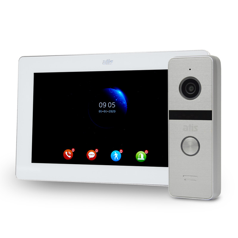 Комплект Wi-Fi домофона Atis AD-770FHD/T белый + AT-400FHD серебристая с поддержкой Tuya Smart