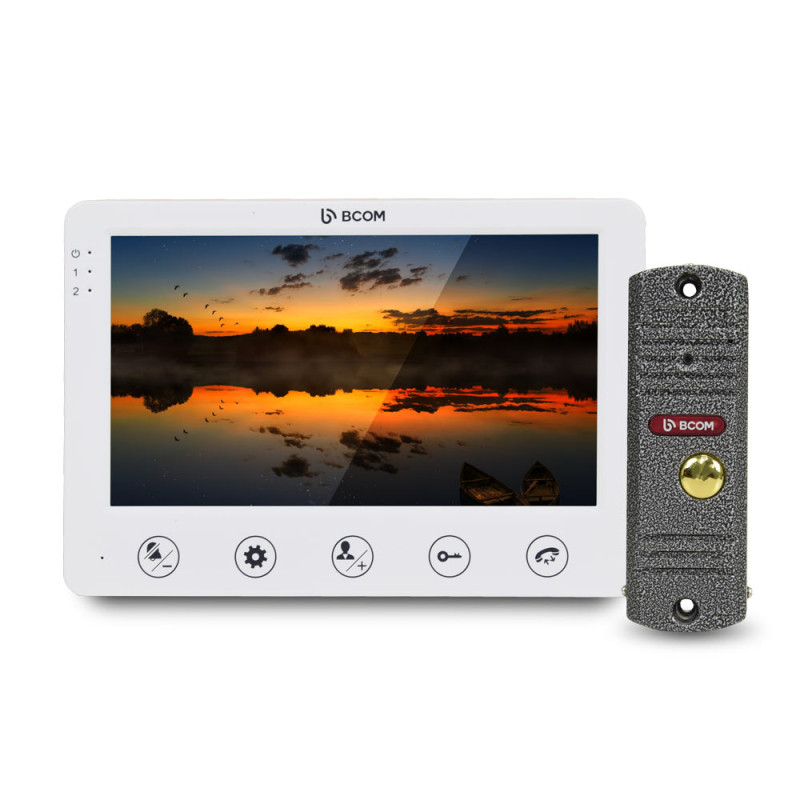 Комплект домофону BCOM BD-710S Kit білий+сріблястий