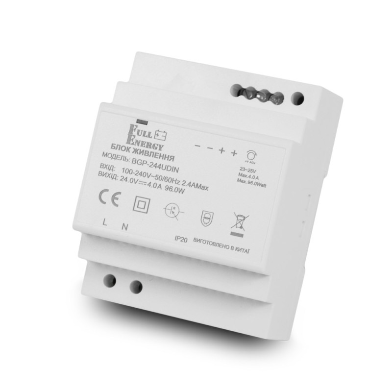 Блок живлення Full Energy BGP-244UDIN 24В/4А для кріплення на DIN рейку