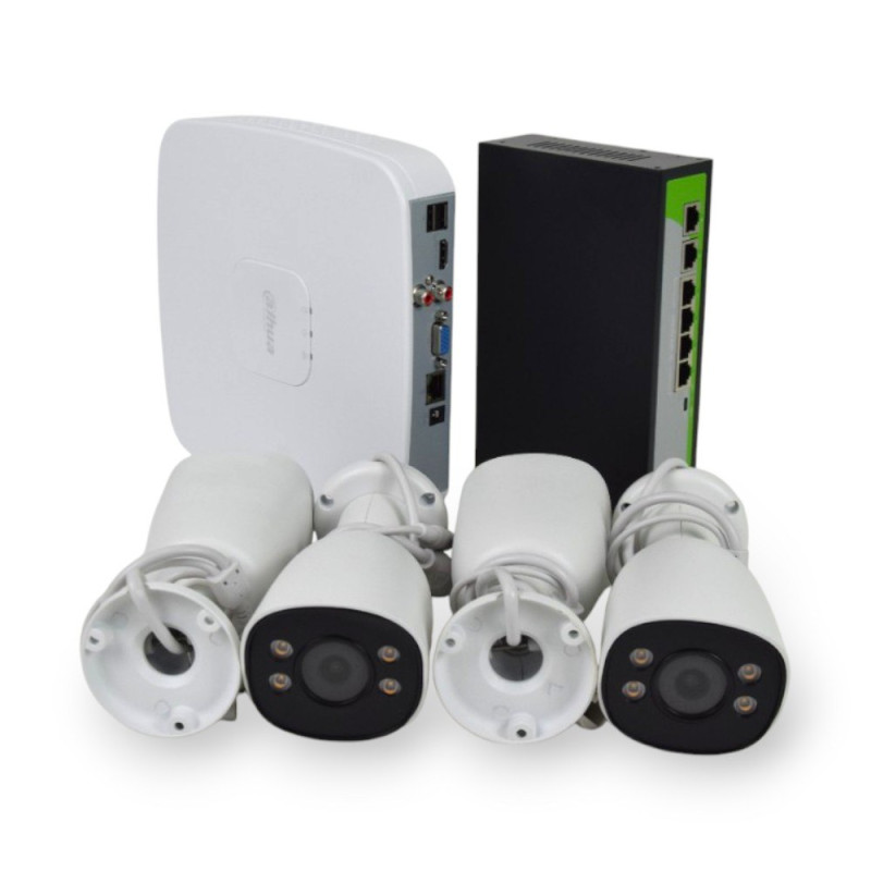 Комплект відеоспостереження ZKTeco CCTV bundle kit №1 2 МП на 4 циліндричних IP-камери