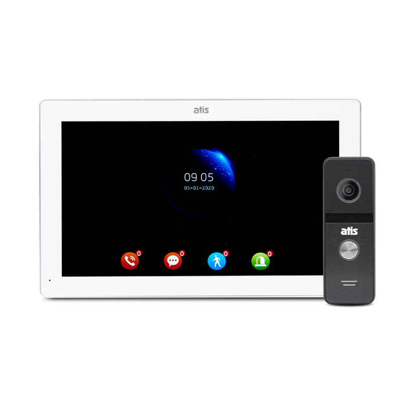 Комплект Wi-Fi домофону ATIS AD-1070FHD/T білий + AT-400HD чорна з підтримкою Tuya Smart