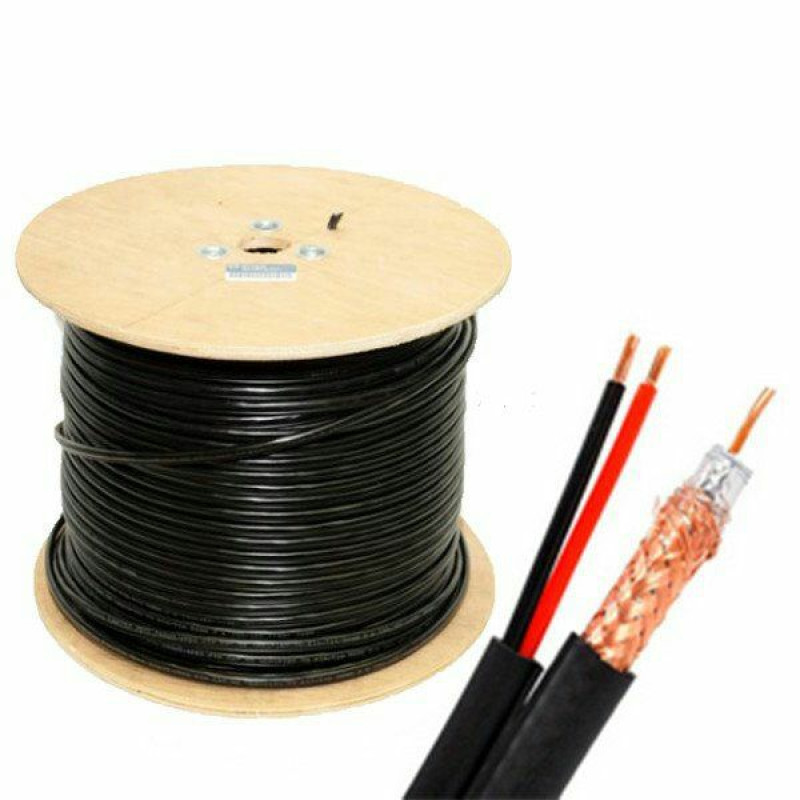 Кабель коаксіальний комбінований ATIS RG590-CU+2*0.75 PE бухта 305 м
