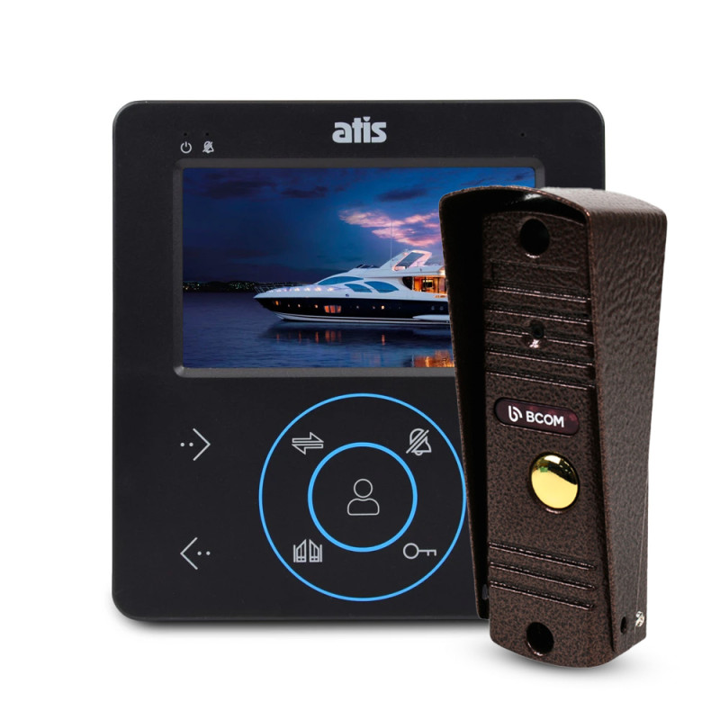 Комплект домофона ATIS AD-480MB черный + BCOM BT-305HR медь