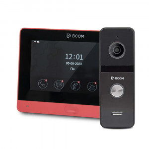 Комплект Wi-Fi домофонa BCOM BD-760FHD/T червоний з підтримкою Tuya Smart + BT-400FHD чорна