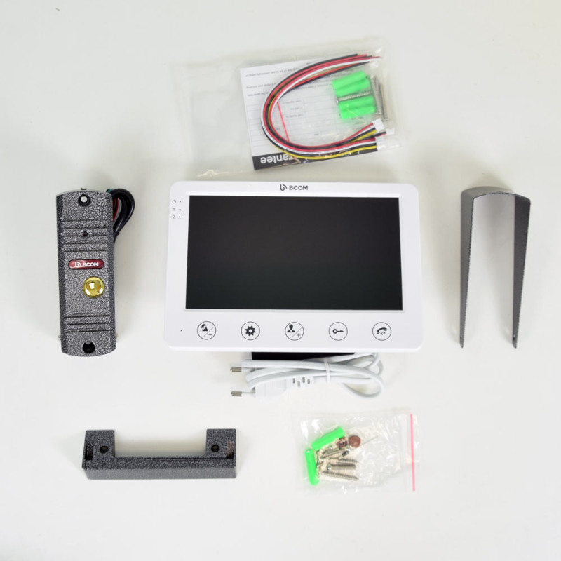 Комплект домофону BCOM BD-710S Kit білий+сріблястий