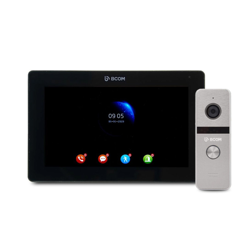 Комплект Wi-Fi домофону BCOM BT-400FHD срібляста + BD-770FHD/T чорний