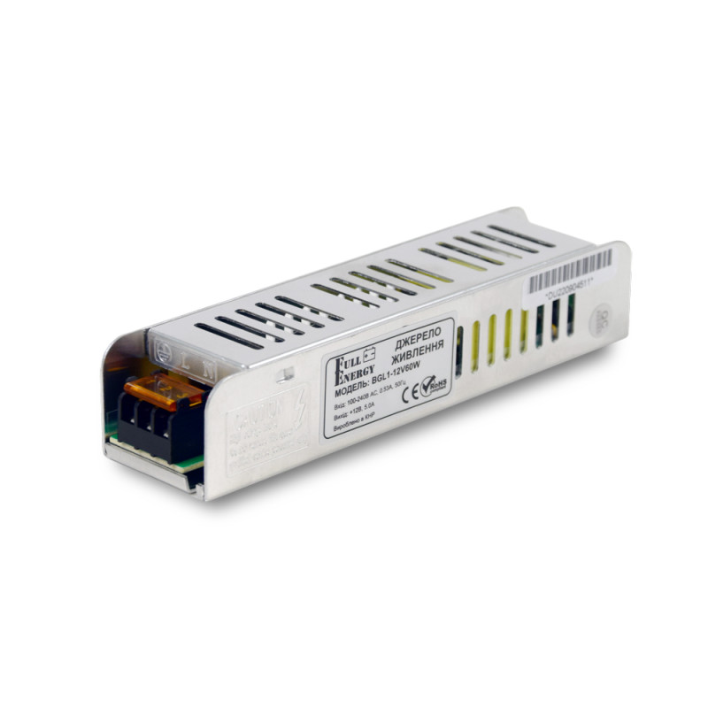 Блок живлення Full Energy BGL1-12V60W 12В/5А/60Вт для світлодіодної стрічки