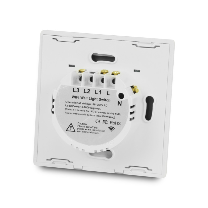 Розумний вимикач ATIS-102DW-T двоклавішний з підтримкою Tuya Smart