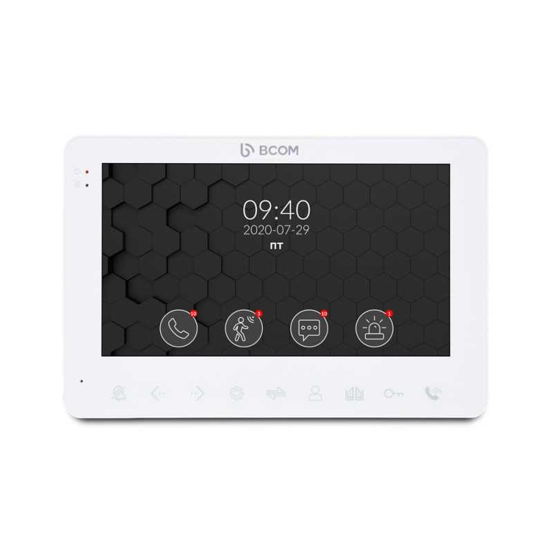 Домофон BCOM BD-780FHD белый с детектором движения и видеозаписью