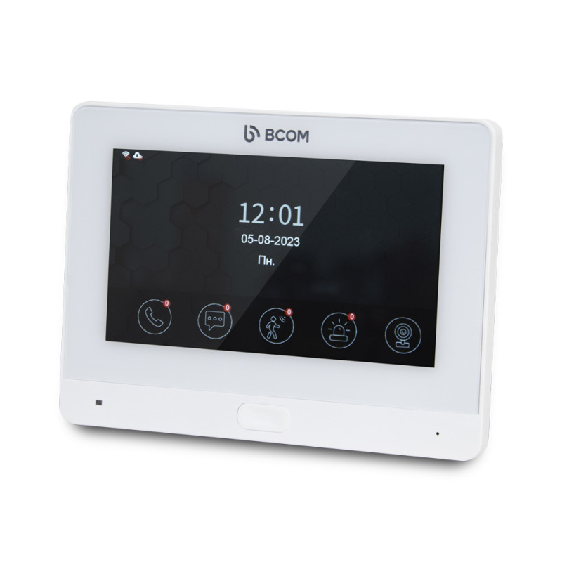 Комплект Wi-Fi домофонa BCOM BD-760FHD/T білий з підтримкою Tuya Smart + BT-400FHD срібляста