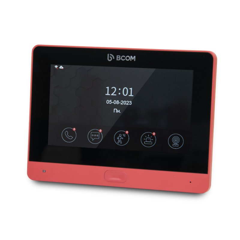 Комплект Wi-Fi домофонa BCOM BD-760FHD/T червоний з підтримкою Tuya Smart + BT-400FHD чорна