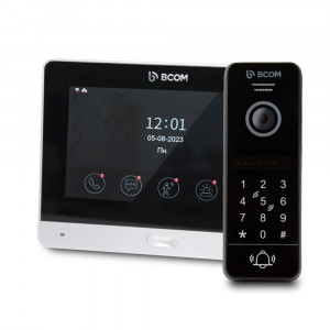 Комплект Wi-Fi домофонa BCOM BD-760FHD/T сріблястий з підтримкою Tuya Smart + BT-400HD-AC чорна