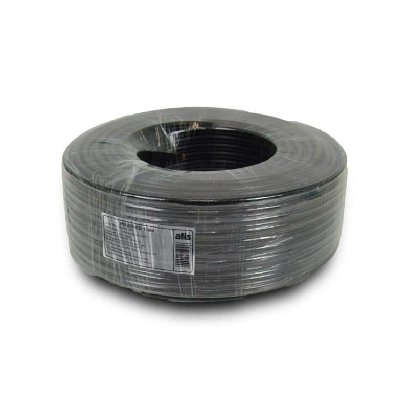 Кабель коаксіальний комбінований ATIS RG690-Cu+2*0.5 PE бухта 100 м