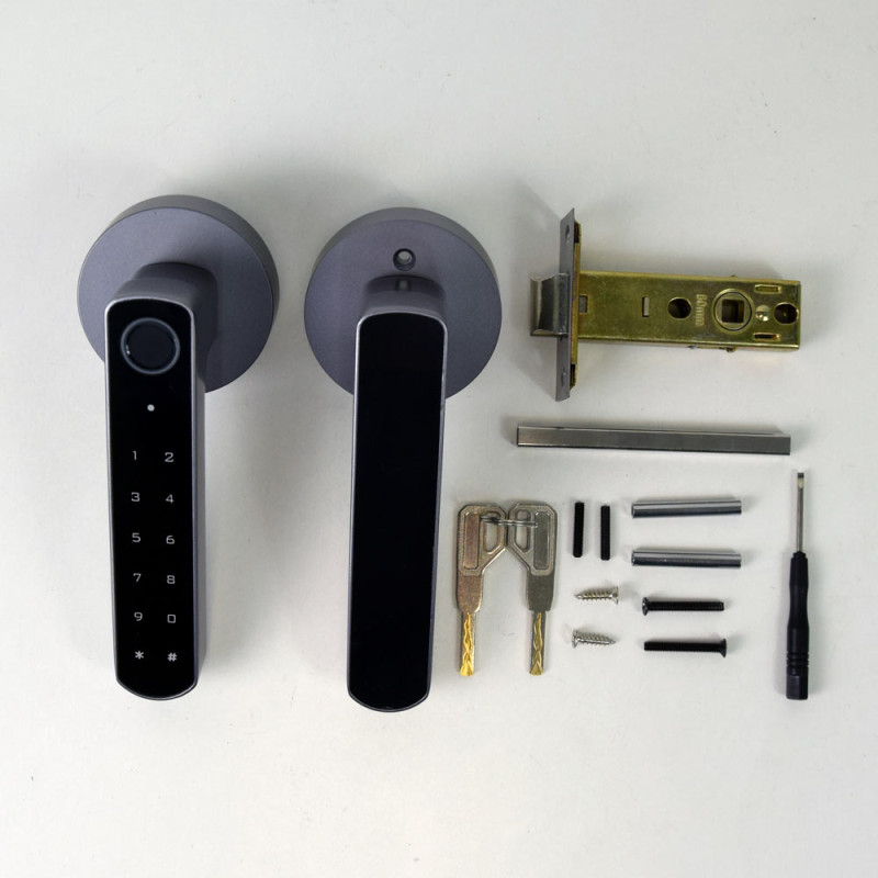 Smart замок Atis Lock BT-100-T серый с доступом по отпечатку пальца и поддержкой Tuya Smart