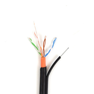 Кабель звита пара ATIS UTP 4*2*0.5-CU PVC-PE MP кат.5е мідь зовнішній з несучим дротом бухта 305 м