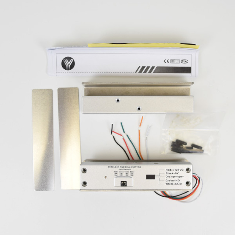 Электроригельный замок Yli Electronic YB-500U (LED) на стеклянную дверь без рамы
