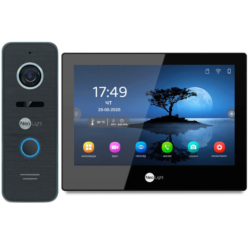 Комплект Wi-Fi домофона NeoLight ALPHA Hybrid HD KIT B/Black