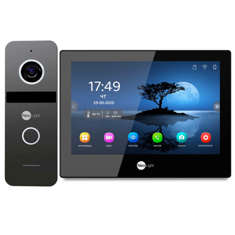 Комплект Wi-Fi домофона NeoLight ALPHA Hybrid HD KIT B/Graphite