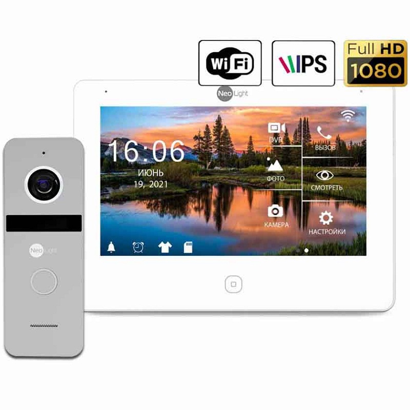 Комплект Wi-Fi домофона NeoLight NeoKIT HD Pro WF Silver