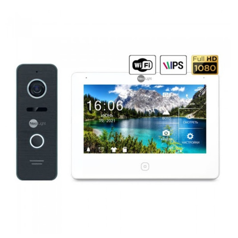 Комплект Wi-Fi домофона NeoLight NeoKIT HD Pro WF Black
