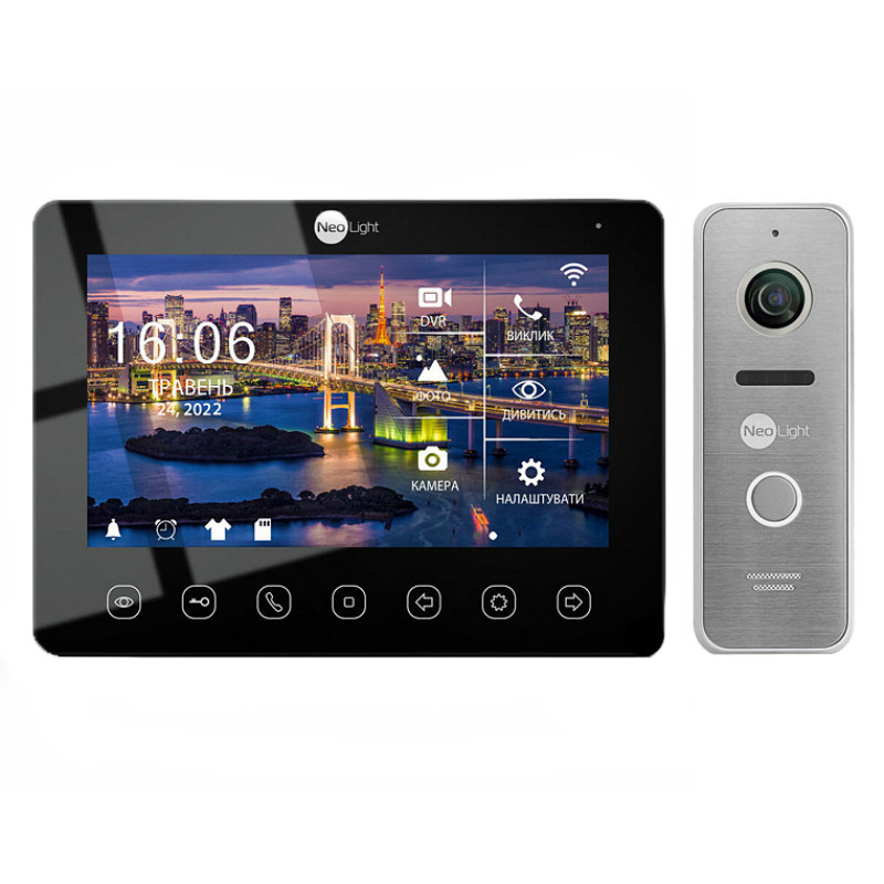 Комплект Wi-Fi домофона NeoLight NeoKIT HD+ WF B/Silver