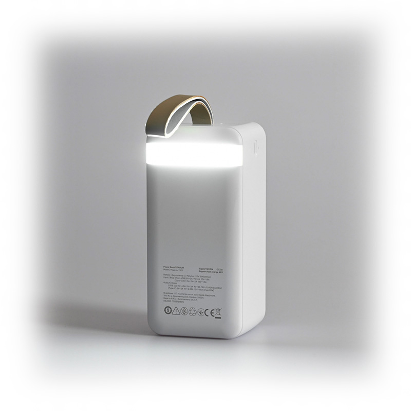 Повербанк Videx TITANUM 741S 22.5W 50000mAh білий