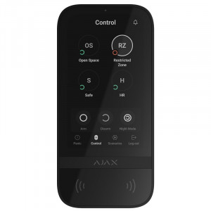 Клавіатура Ajax KeyPad TouchScreen з сенсорним екраном і безконтактною авторизацією чорна