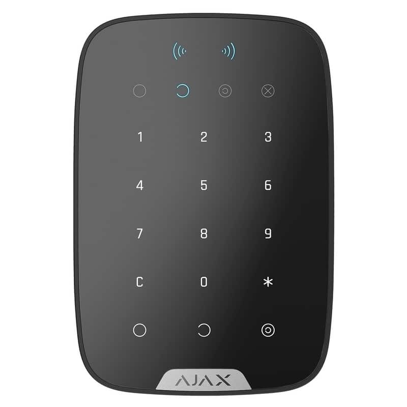 Клавіатура Ajax KeyPad Plus з підтримкою безконтактних карт і брелоків чорна