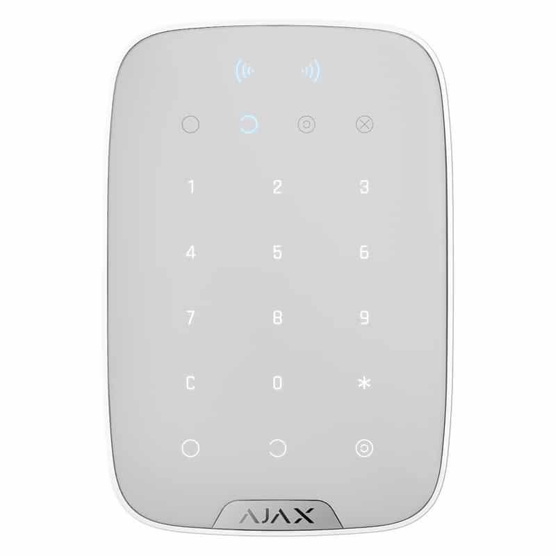 Клавіатура Ajax KeyPad Plus з підтримкою безконтактних карт і брелоків біла