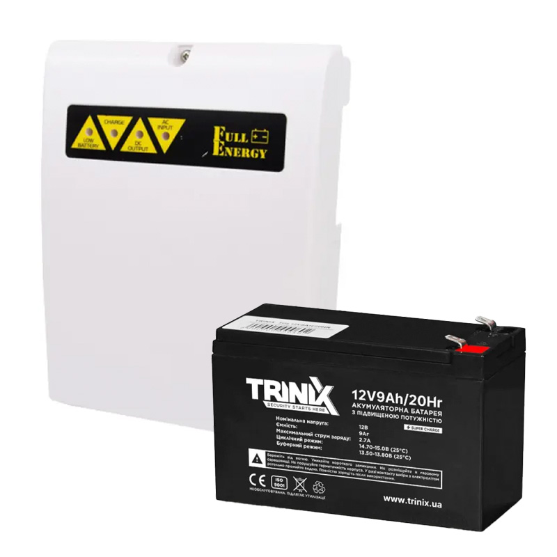 Комплект безперебійного живлення Full Energy BBGP-125 + Trinix TGL12V9Ah/20Hr GEL (5А/9Ah/гель)