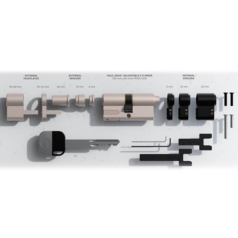 Циліндр YALE 60-125 30-60Ext x 30-65Int CAM LINUS Adjustable 2KEY NST до електронного контролера YALE LINUS