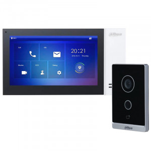 Комплект Wi-Fi IP-домофону Dahua DHI-VTO2211G-WP білий + DHI-VTH2421FW-P
