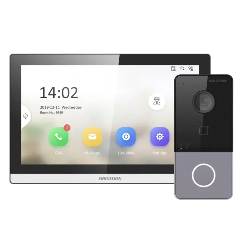 Комплект Wi-Fi IP-домофону Hikvision DS-KV6113-WPE1(C)+ DS-KH6350-WТE1
