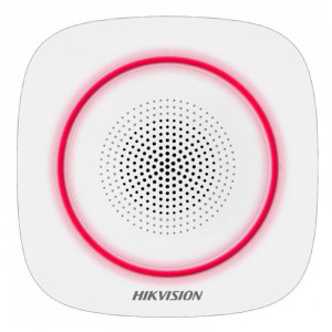 Домашня сирена Hikvision DS-PS1-I-WE-Red з червоною підсвіткою