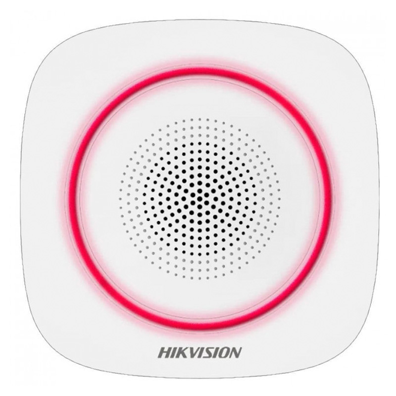 Домашня сирена Hikvision DS-PS1-I-WE-Red з червоною підсвіткою