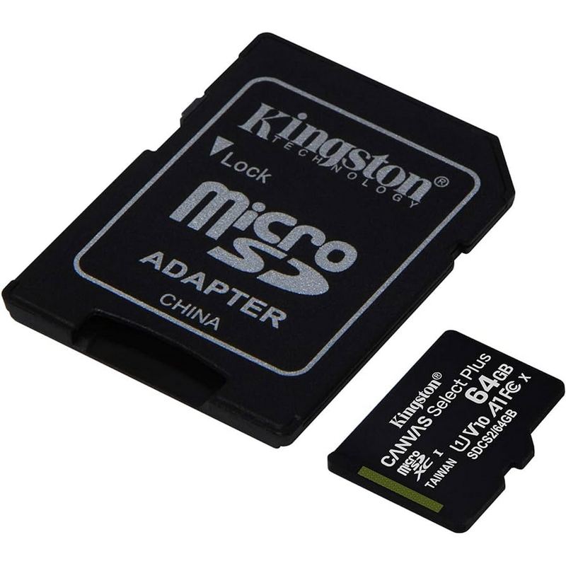 Карта пам'яті Micro SDXC 64Гб Kingston Canvas Select Plus 100R A1 C10 Card + AD