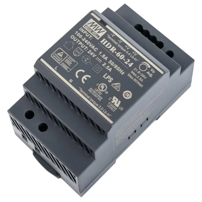 Блок живлення MeanWell HDR-60-24 24B/2.5А
