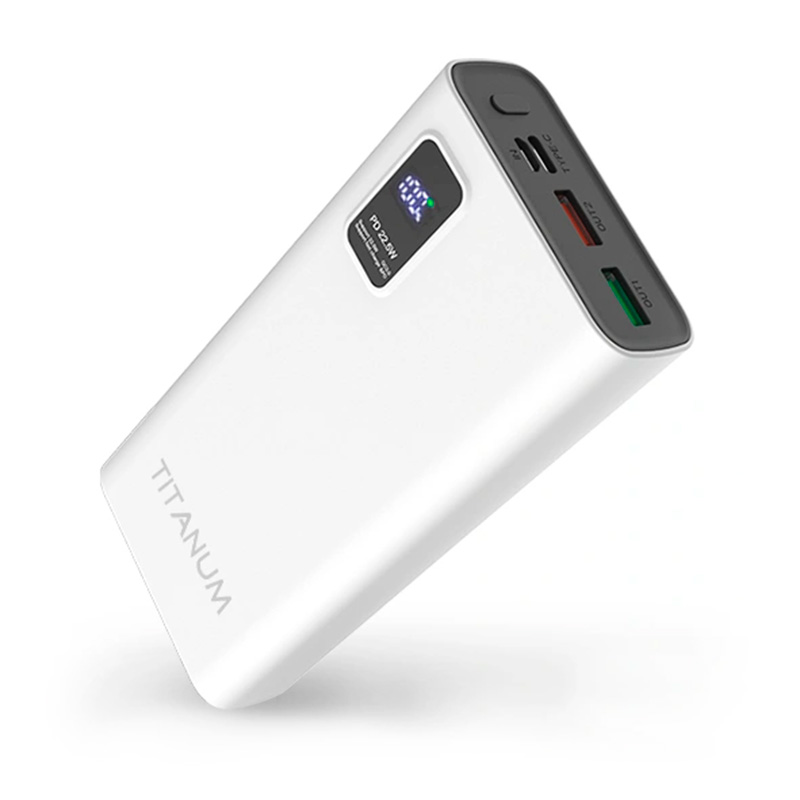 Повербанк Videx TITANUM 727S 20000mAh 22.5W білий