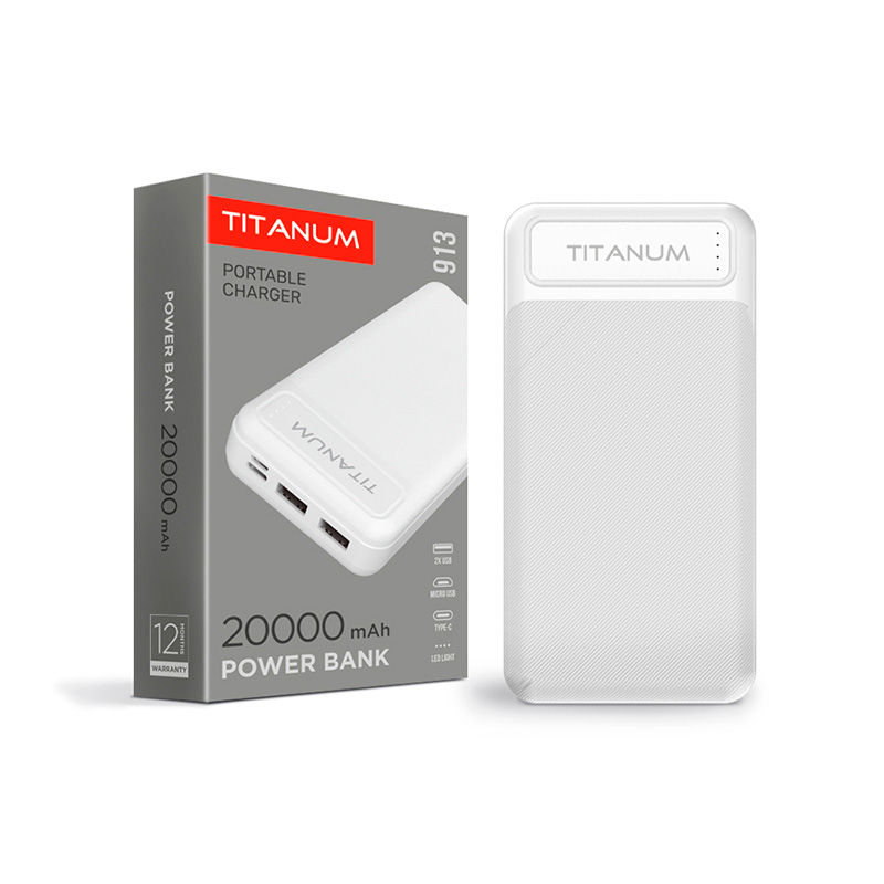 Повербанк Videx TITANUM 913 20000mAh белый