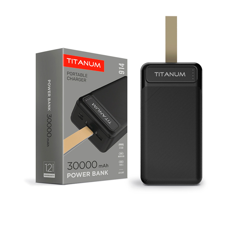 Повербанк Videx TITANUM 914 30000mAh черный