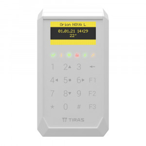 Клавіатура Tiras K-PAD OLED+ біла дротова з вбудованим зчитувачем NFC/Mifare