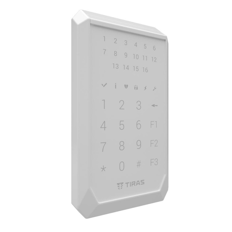 Клавіатура Tiras K-PAD16+ біла дротова з вбудованим зчитувачем NFC/Mifare