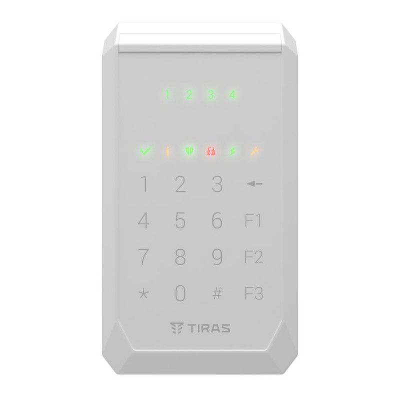 Клавіатура Tiras K-PAD4+ біла дротова з вбудованим зчитувачем NFC/Mifare