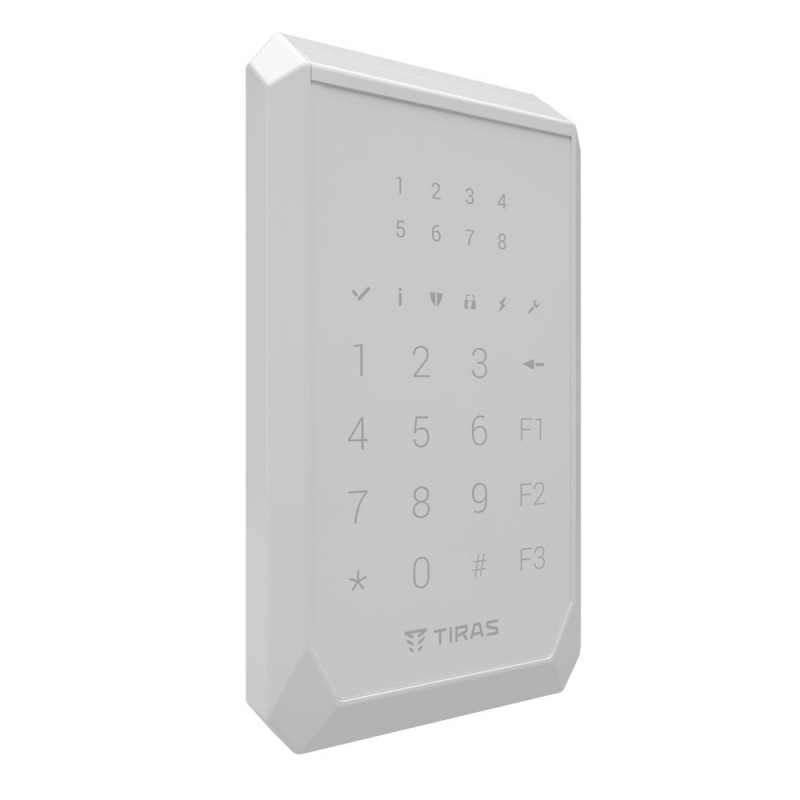 Клавіатура Tiras K-PAD8+ біла дротова з вбудованим зчитувачем NFC/Mifare