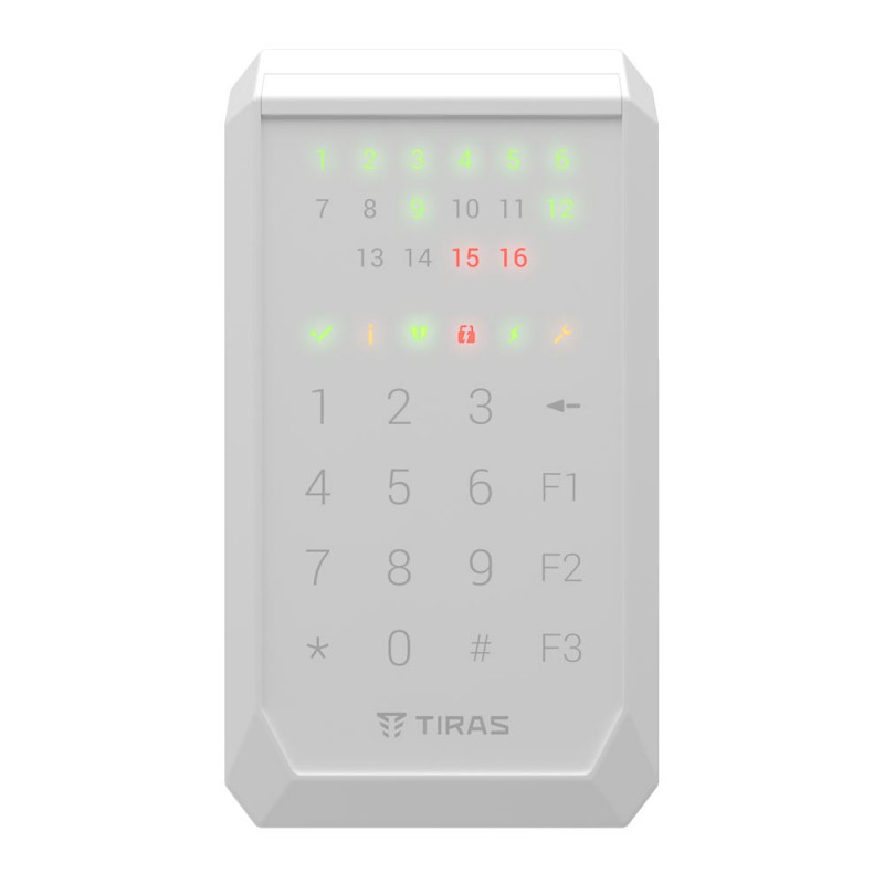 Клавіатура Tiras K-PAD16+ біла дротова з вбудованим зчитувачем NFC/Mifare
