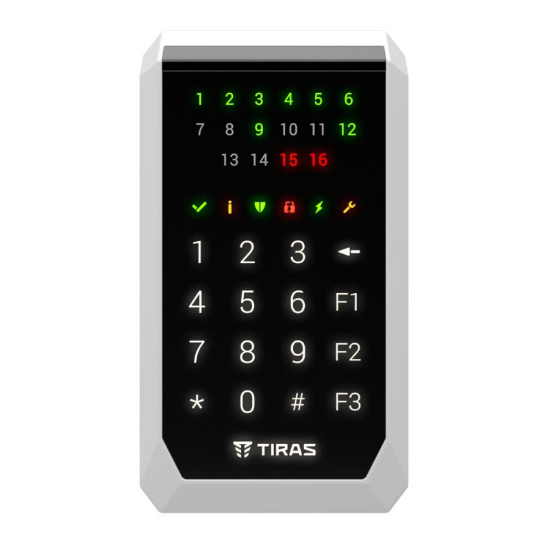 Клавіатура Tiras K-PAD16+ чорна дротова з вбудованим зчитувачем NFC/Mifare