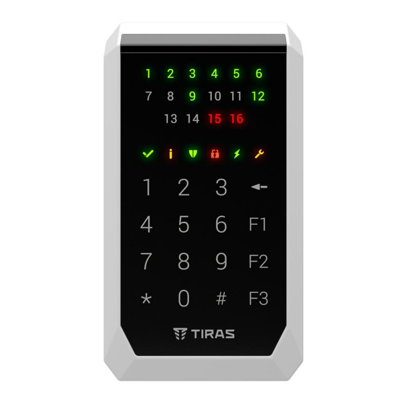 Клавіатура Tiras K-PAD16+ чорна дротова з вбудованим зчитувачем NFC/Mifare